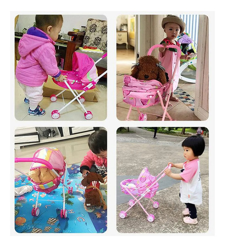 Carrito De Muñecas Carrito Para Niños Piezas De Arcoíris