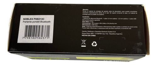 Parlante Portatil Bluetooth Psb 213 Noblex Amarillo (Usado)