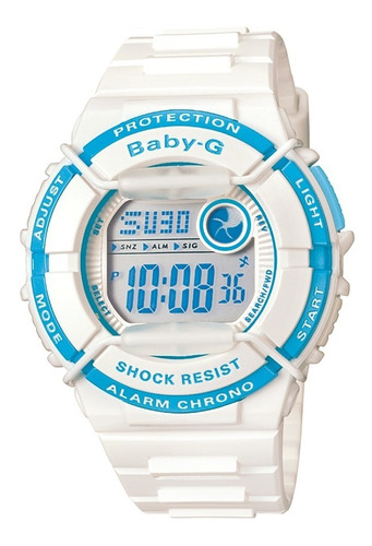 Reloj pulsera Casio Baby-G BGD-120P-7BDR, para mujer, con correa de resina color blanco