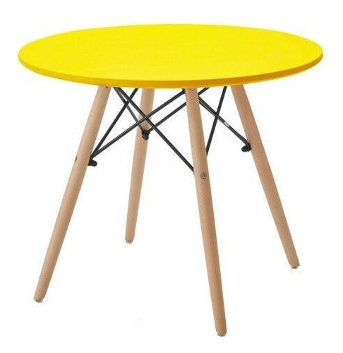 Mesa Infantil Base Madeira Eiffel Rivatti Móveis Amarelo