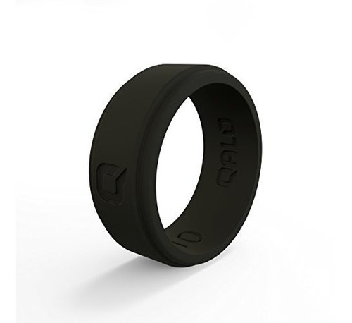 Qalo Mens Functional Silicone Ring Q2x Step Edge Black Size