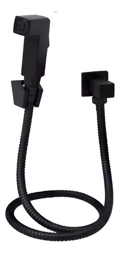 Ducha Higiênica Quadrado Completa Preto Fosco Black Matte