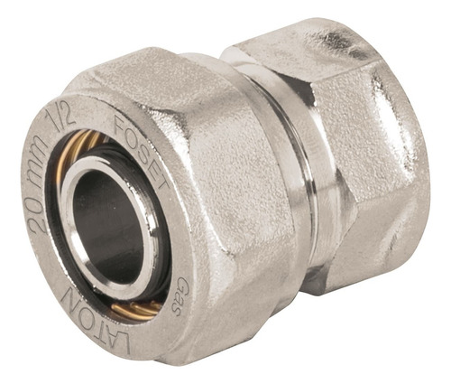 Conector Para Pealpe, 1/2¨, Con Rosca Hembra, Foset 45933 Color Plateado