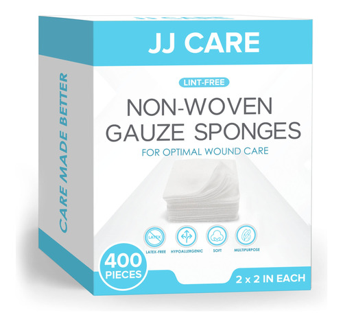 Jj Care Non Woven Gauze [200 Conde,] 2x2 Paletas De Scwqm