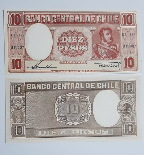 Billete De $10, (un Condor) Año 1958.