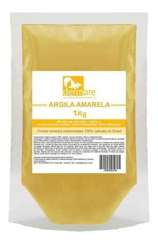 Argila Amarela (1 Kg) Dermare - Revitalizante E Hidratante