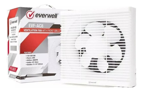 Extractor De Aire 10 Pulgadas Pared Everwell