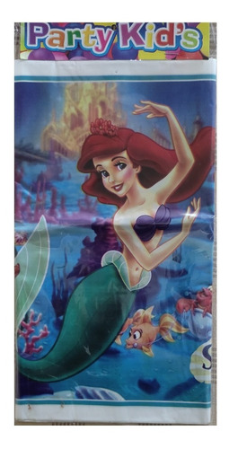 Princesa Ariel Sirenita Set 1 Mantel Rectangular Tablon 2mts