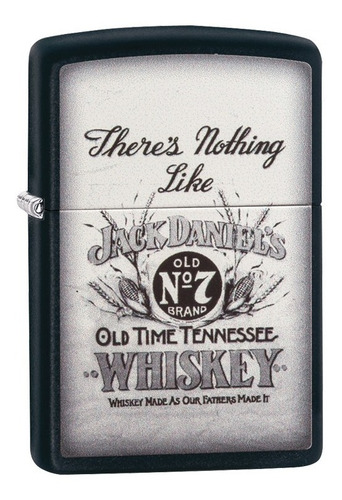 Encendedor Zippo Negro Mate Jack Daniels - Cod 29293