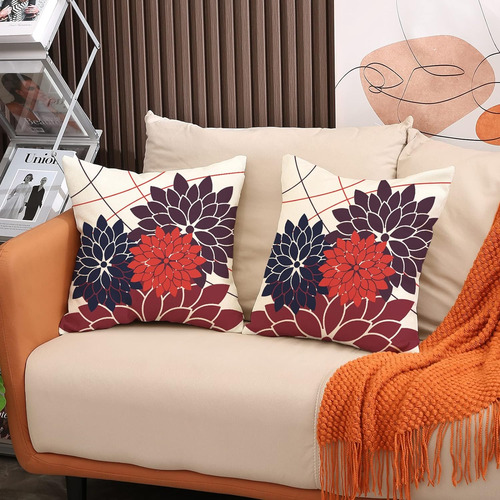 Juego De 2 Fundas De Almohada De Dalia De Color Negro B...
