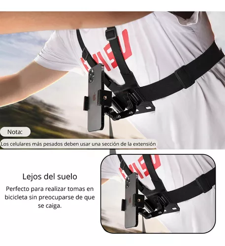 VBESTLIFE Soporte de pecho para selfie para teléfono celular, correa de  pecho para teléfono móvil, correa de arnés de montaje en el pecho con  soporte