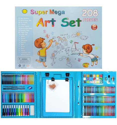 Set De Arte Dibujo Colores Para Niños Maleta Kit X208 Piezas