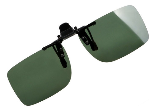 Lentes Óculos Clip On Amarela Polarizado Proteção U V 400 Cor Verde oscuro