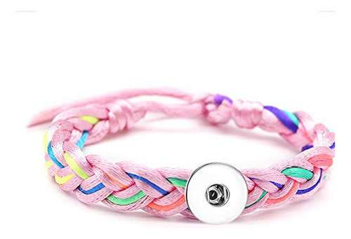 Pulsera Amistad 10pcs Trenzada A Mano Con Botón Para Mujer