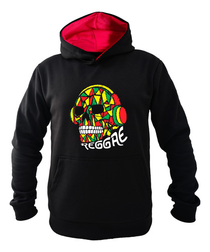 Buzo Hoodie Calavera Reggae