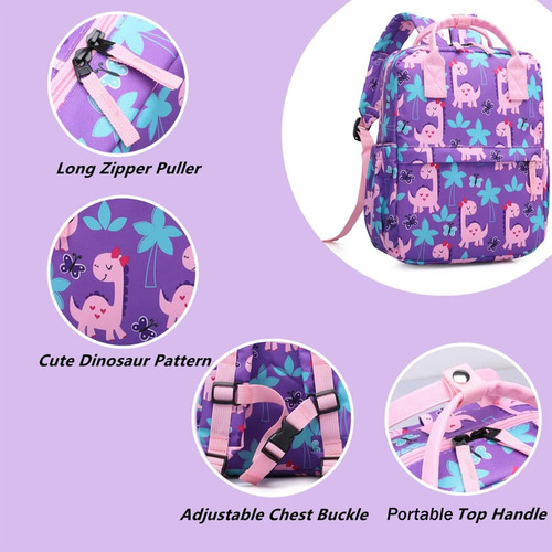 Mochila Preescolar Kingcheer Cute Girly Dinosaur 30 Ml