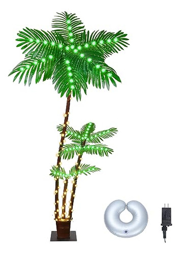 Lighted Palm Tree, 6ft Outdoor Christmas Trees For Deco...