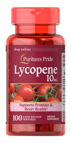Licopeno Licopeno 10 mg 100 cápsulas blandas Puritan's Pride