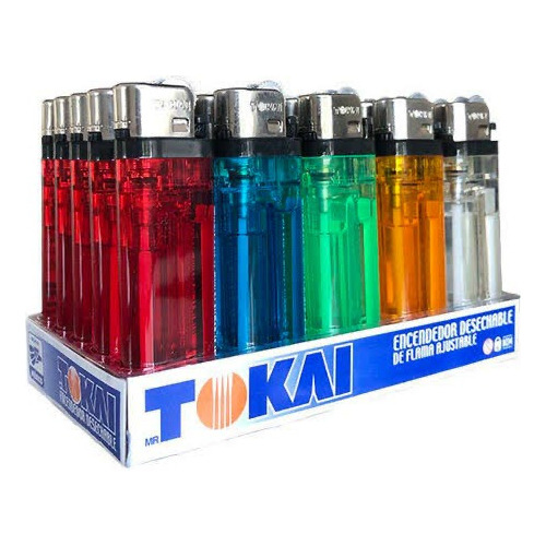 Tokai Encendedor Transparente Gas De Color Caja Con 1000pz 