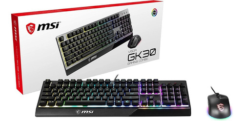 Kit Teclado Gamer Rgb Y Mouse Gm11. Vigor Msi Gk30 5000 Dpi Color Del Teclado Negro