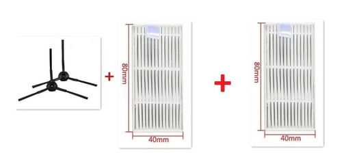 Kit Filtro 2 + 2 Escobillas Aspiradora Robot Ava - Caballito