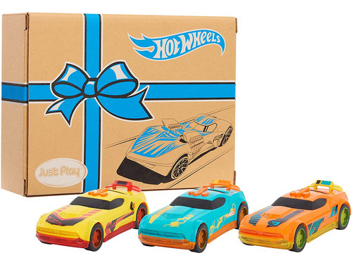 Set De 3 Unidades Glow Riders De Hot Wheels, Rojo, Verde Azu