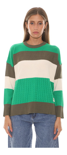 Sweater Admira Sweater Combinado Con Trenza Octane Jeans