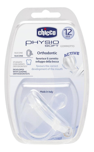 Chicco Chupón Physio Soft Transparente 12m 1 Pza