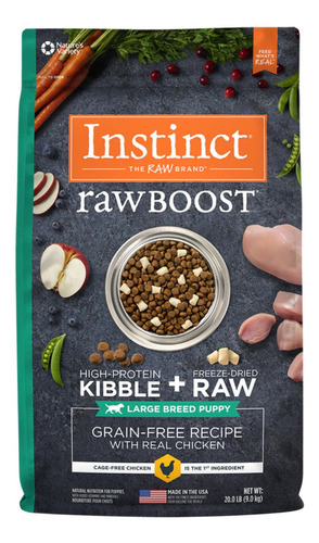 Croquetas Instinct Raw Boost Cachorros Razas Grandes 9.07 Kg