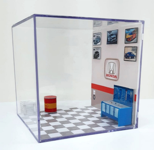 Diorama Cubo Para Miniaturas Na Escala 1/64 - Gr Honda