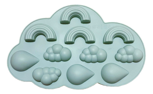 Molde Silicon Arcoiris Y Nubes Fondant Chocolate Pasta Jabon