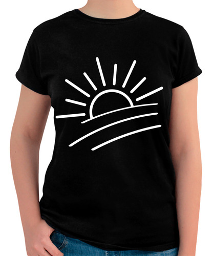 Playera Algodón Peinado Mujer Diseño Amanecer - Sol - Regalo