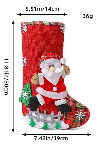 8 Piezas Medias Navideñas Santa Claus Botas De Bolsill
