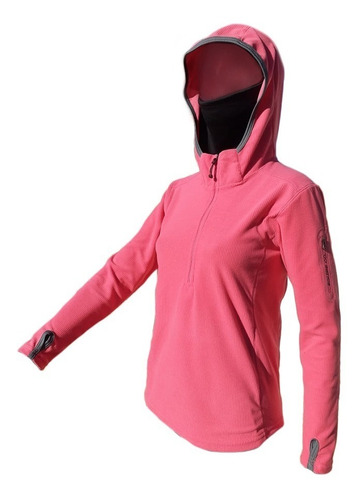 Buzo Micropolar Dama Capucha Termica Polar Running Mujer 