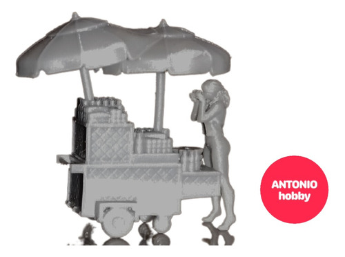 Adorno Ferromodelismo Kiosco De Calle Food Tracks Ho 1/87