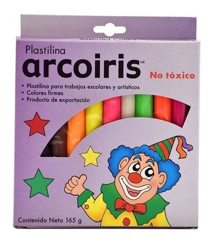 1 Pack Plastilina Arcoiris Con 10 Tubos De Colores