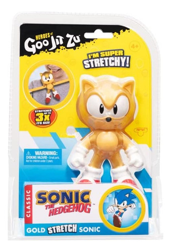 Goo Jit Zu Sonic Gold Stretch Muñeco Elástico Original Moose
