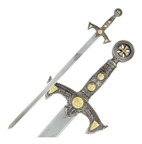 Espada Medieval Cruzadas Gde  Caballeros Templarios Con Base