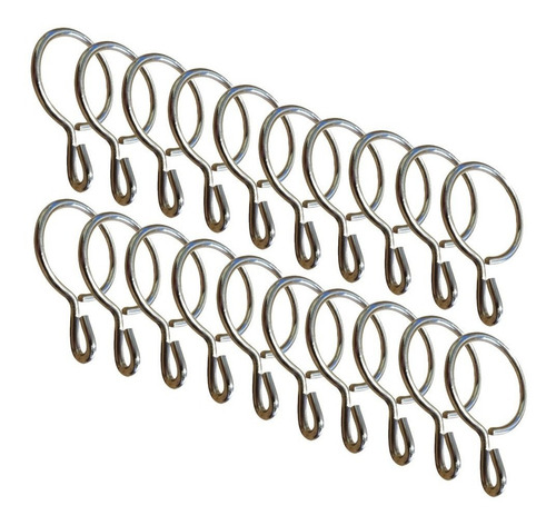 Imagen 1 de 6 de Argollas Para Barral Cortina 30mm De Hierro Niquel Pack X20
