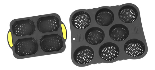 Molde Para Pan De Hamburguesa De Silicona De 8 Cavidades