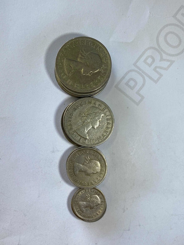 Me2. 4 Moedas Inglesas Antiga Crown/shilling/pence Originais (Usado)