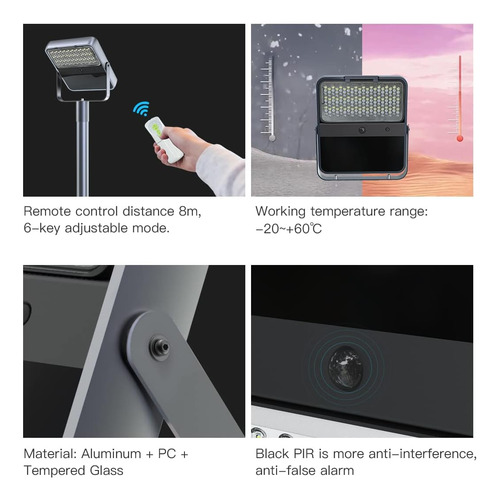Luz Solar Led Impermeable Ip65, Ajustable, Todo En Uno, Luce