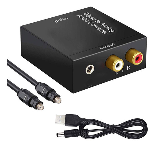 Adaptador De Audio Optico A Rca Analogo + Cable Optico