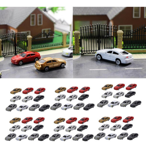 Ho Escala Modelo Mini Coche 1:87 Edificio Tren 60 Piezas