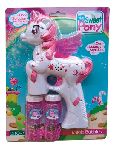 Burbujero Sweet Pony Automatico Con Luz Y Sonido Cod 2560