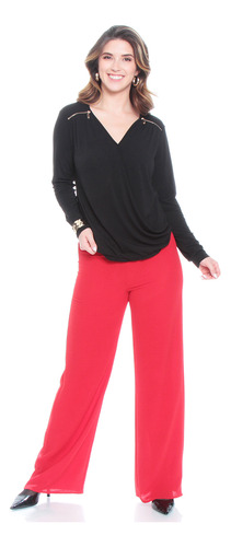 Blusa Wados Escote Cruzado Con Cierre En Hombros