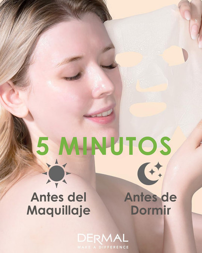 Dermal, Mascarilla Pepino X10, Hidratante Y Calmante