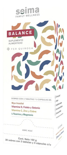 Suplemento En Tabletas Seima  Suplemento Alimenticio Seima Balance By Fer Quiroga Vitaminas En Caja 30 Un