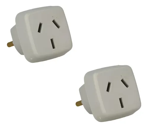 Set 2x1 Adaptador Enchufe Ficha Patas Redondas 2 A 3