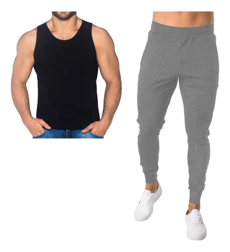 Conjunto Deportivo Sudadera Jogger + Camiseta Algodón